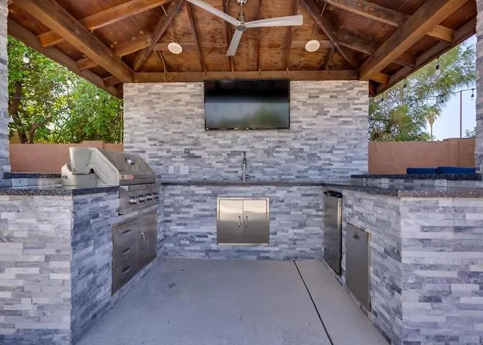 Huge Pool Hot Tub Outdoor Kitchen Pool Table